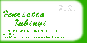 henrietta kubinyi business card